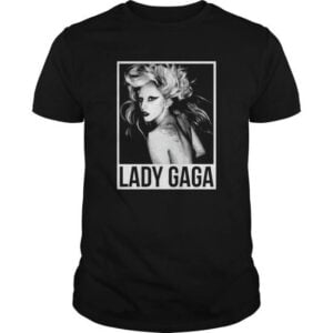 Lady Gaga Black Fashion Hoodies Short Sleeve Tee Shirt min