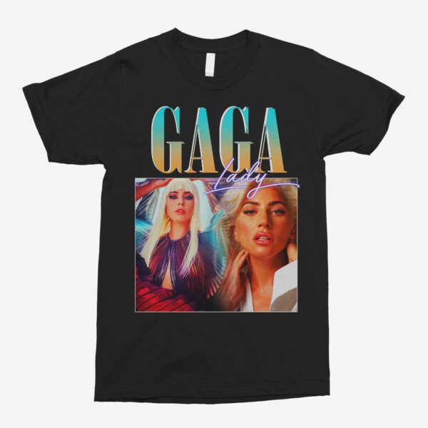 Lady Gaga Vintage Hoodies Short Sleeve Tee Shirt min