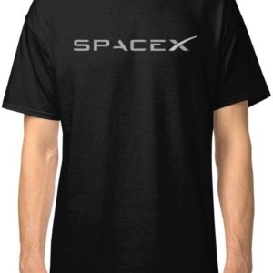 SpaceX Logo Black Tees Mens Cotton Classic T shirt for Women and Men min