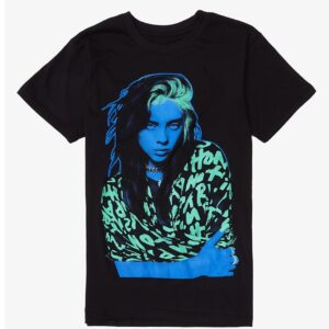 Billie Eilish Neon Portrait Girls Classic T Shirt