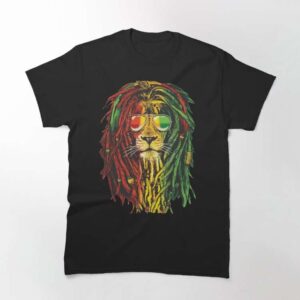 Bob Marley Cool Rasta Lion Of Judah Art Dreadlock Rastafari Classic Unisex T Shirt 2