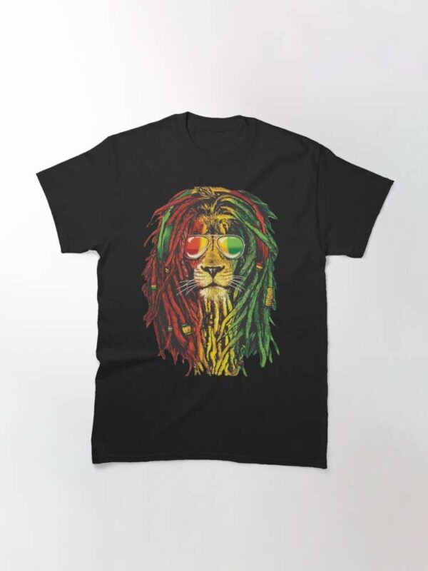 Bob Marley Cool Rasta Lion Of Judah Art Dreadlock Rastafari Classic Unisex T Shirt 2