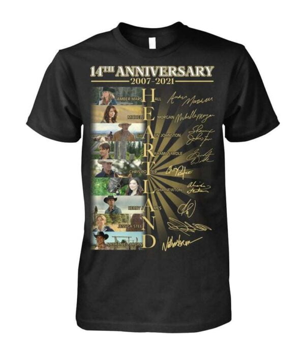 14th Anniversary 2007 2021 Signatures For Heartland T Shirt