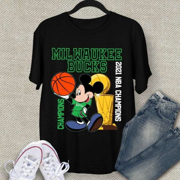 2021 NBA Champions Milwaukee Bucks Disney T Shirt