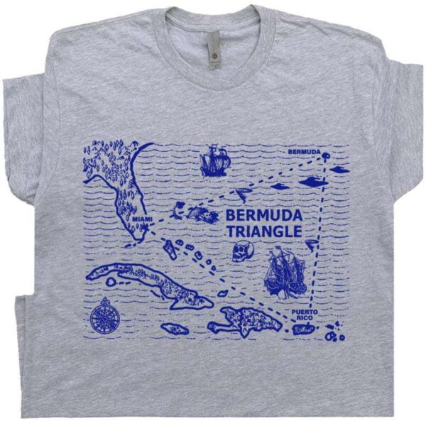 Bermuda Triangle Map T Shirt Caribbean