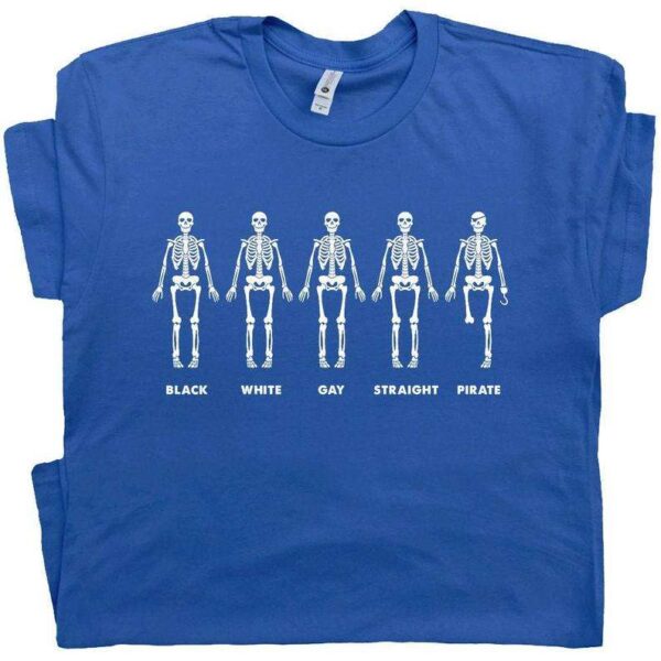 Black White Gay Straight Pirate T Shirt Funny Gay LGBT Skeleton