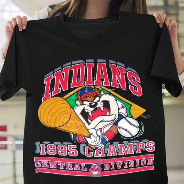 Cleveland Indians 1995 Champs MLB Warner Bros Vintage 90s Taz Shirt