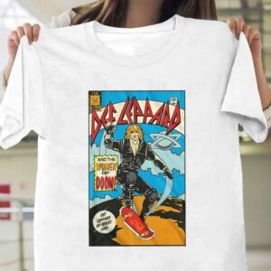 Def Leppard Comic T Shirt Licensed Rock Band
