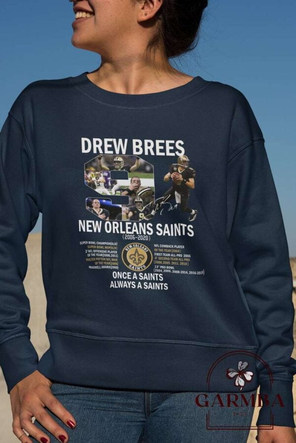 Drew Brees 9 New Orleans Saints Signature T Shirt