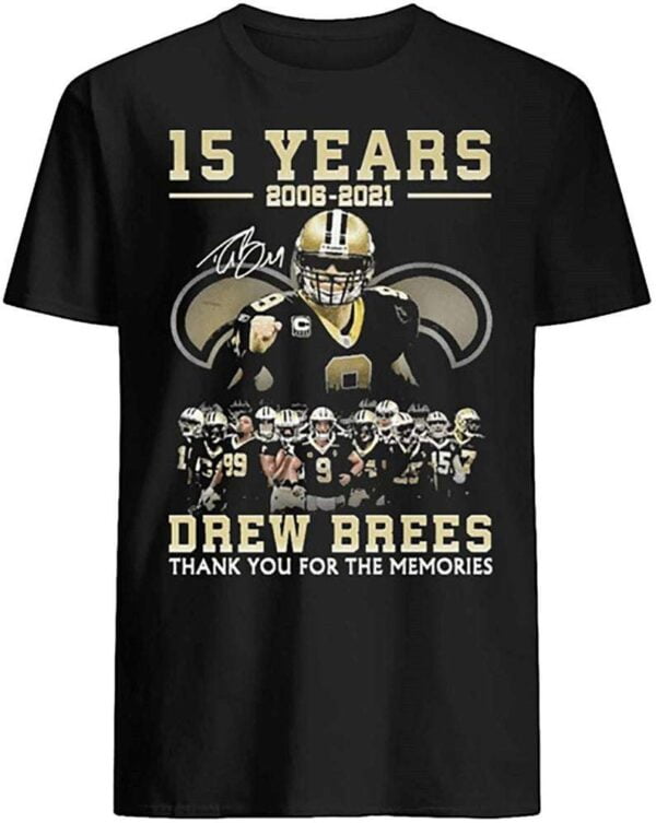Drew Brees Signature Thank You For The Memories T Shirt