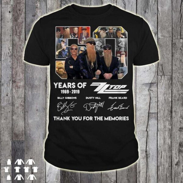 Dusty Hill ZZ Top Thank You For Memories Signature T Shirt