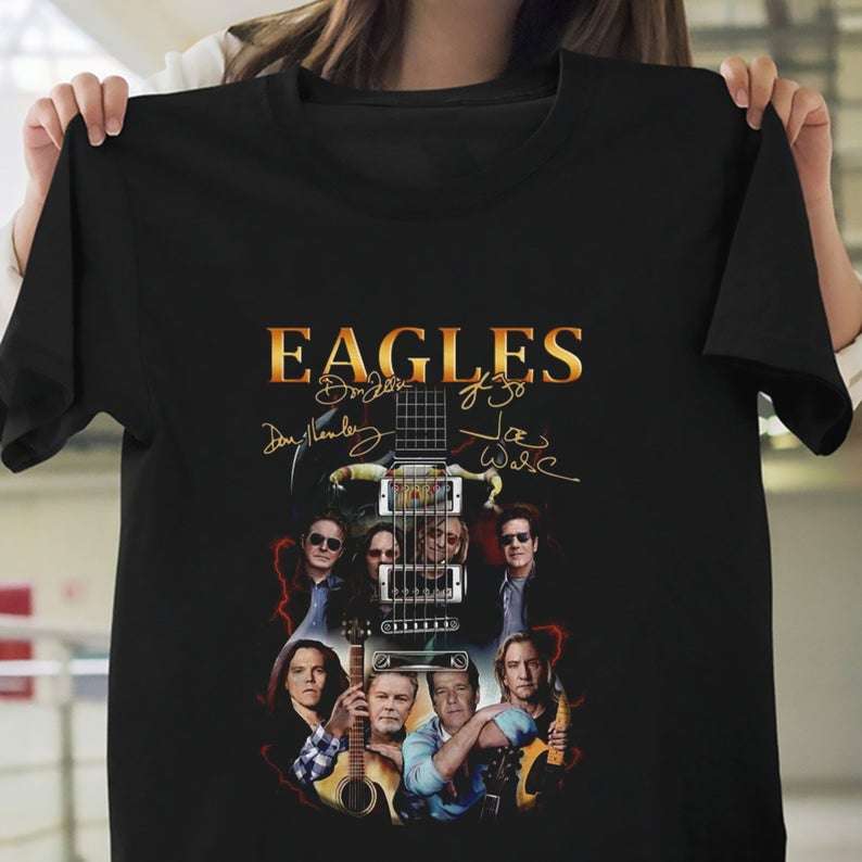 Eagles Band Rock Guitar Signatures Unisex T Shirt Best of Pop Culture