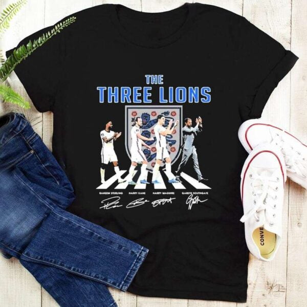England The Three Lions Abbey Road Signatures Unisex T Shirt