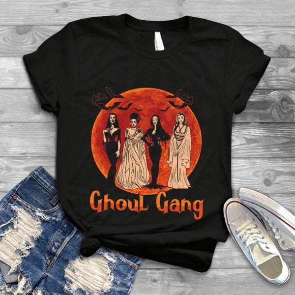 Ghoul Gang Sunset Halloween Squad Goals Elvira Morticia T Shirt