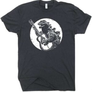 Godzilla Playing Guitar Cool T Shirt