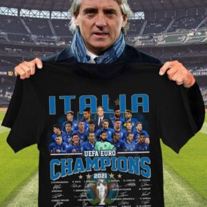 Italia UEFA Euro 2020 Champions Soccer Football Signature T Shirt
