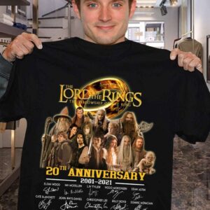 Lord Of The Ring 20th Anniversary 2001 2021 Signatures T Shirt
