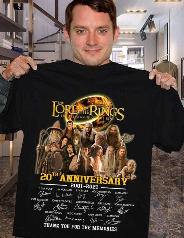 Lord Of The Ring 20th Anniversary 2001 2021 Signatures T Shirt