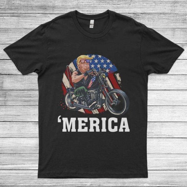 Merica Trump 4th of July America Flag T Shirt