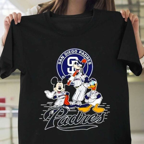 Mickey Mouse Goofy And Donald Duck San Diego Padres T Shirt