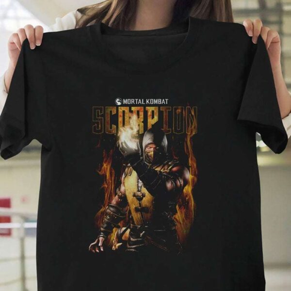 Mortal Kombat Scorpion Licensed Adult T Shirt