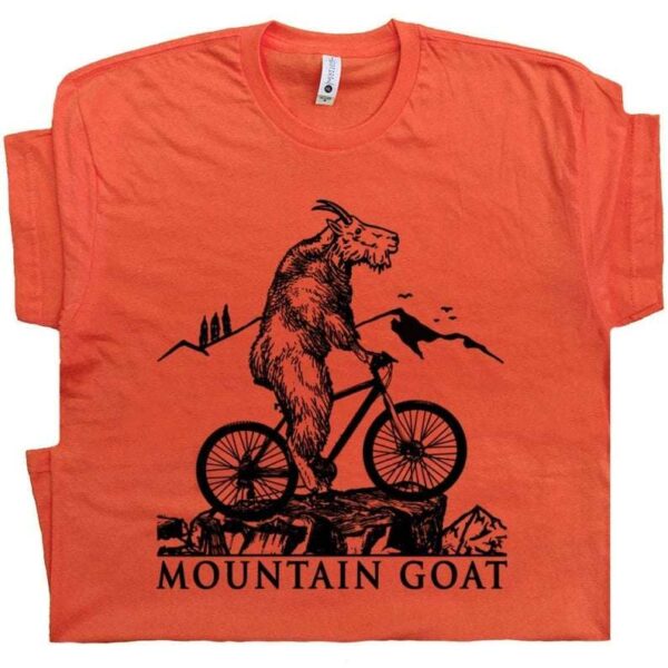 Mountain Bike T Shirts Cool Mountain Goat Tee Riding Biking