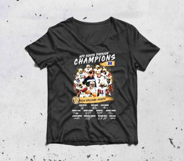 NFC South Division Champions New Orleans Saints Signatures T Shirt