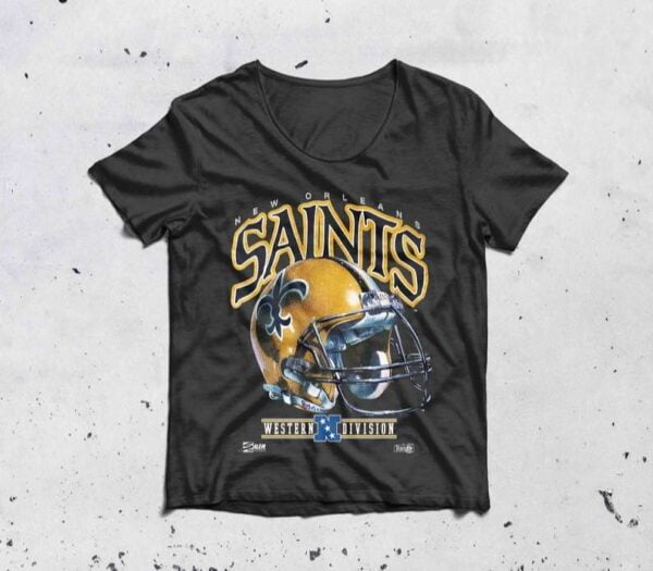 New Orleans Saints Vintage Western Division Black T Shirt