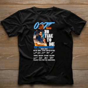 No Time To Die 58Th Anniversary 1962 2021 007 James Bond T Shirt