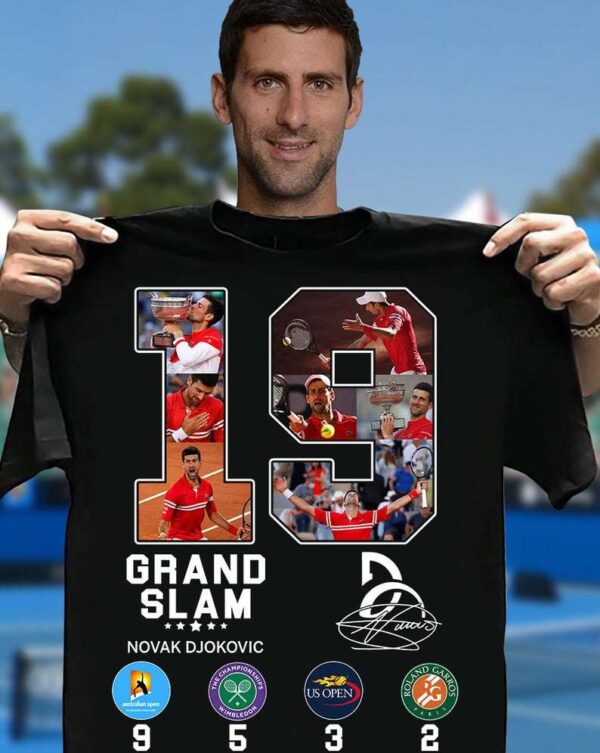 Novak Djokovic Wins 19th Grand Slam T Shirt