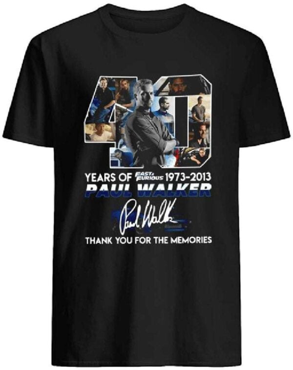 Paul Walker Signature Thank You for The Memories T Shirt