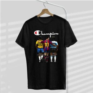 Pele Lionel Messi Diego Maradona Signatures T Shirt