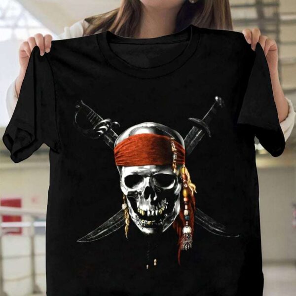 Pirates of the Caribbean Chrome Skull T Shirt
