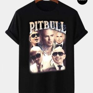 Pitbull Vintage Retro Style Rap Music Hip Hop T Shirt
