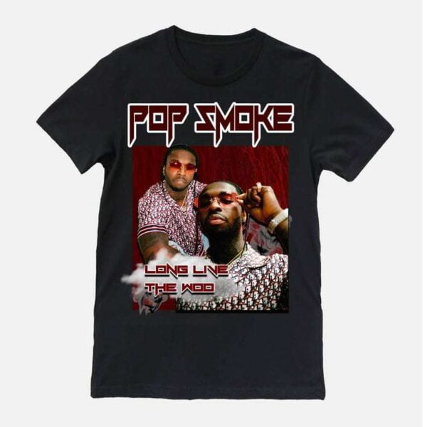 Pop Smoke Long Live The Woo Vintage Retro Style Rap Music Hip Hop T Shirt