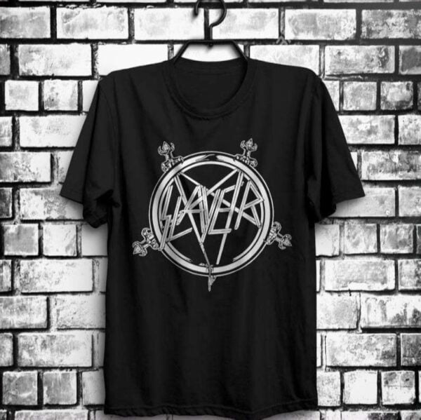 Slayer White Logo Music Band T Shirt