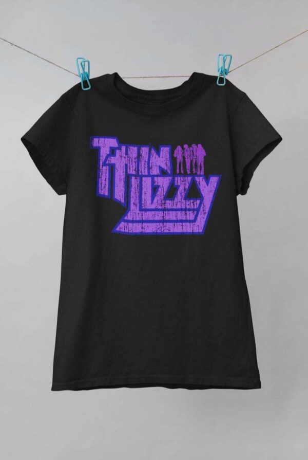 Thin Lizzy Distressed Design Band Vintage Retro Style Rap Music Hip Hop T Shirt