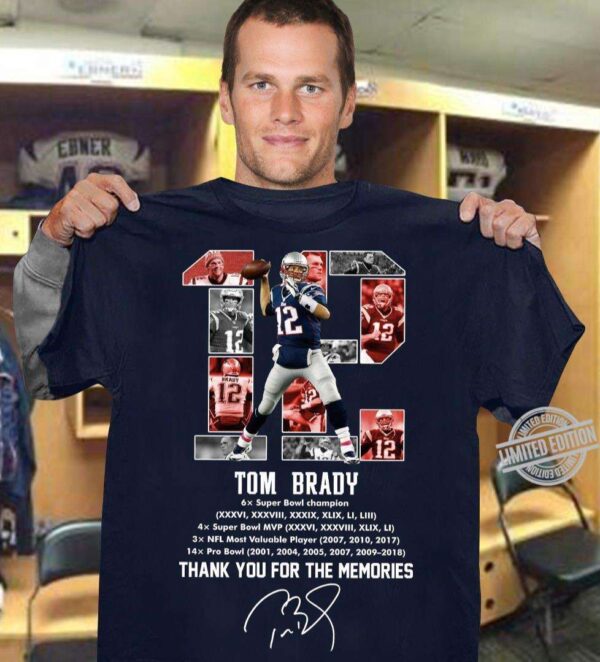 Tom Brady 12 Thank You For The Memories T Shirt