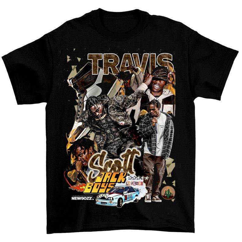 Travis Scott Retro Vintage Bootleg T Shirt Online Fashion Shopping