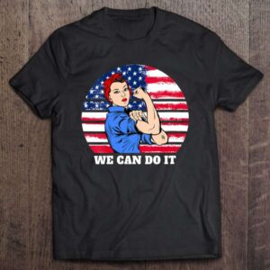 Fminist Rosie The Riveter Patriotic Usa Flag 4Th Of July V Neck 0 2195