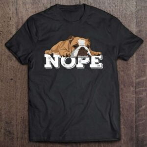 Nope Lazy English Bulldog Dog Lover V Neck 0 2195