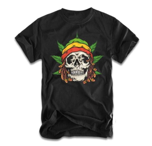 Cannabis Skull Classic Graphic T Shirt