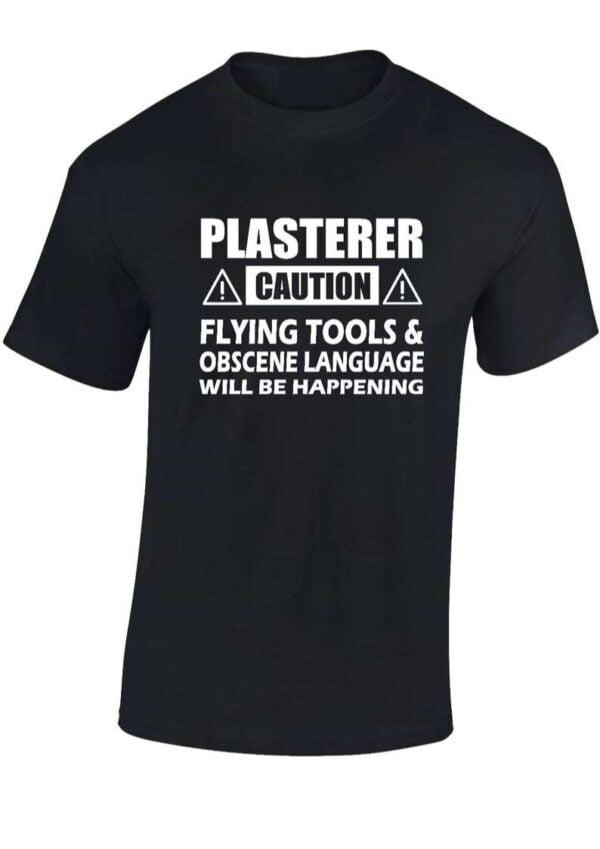 Caution Plasterer Unisex Graphic T Shirt