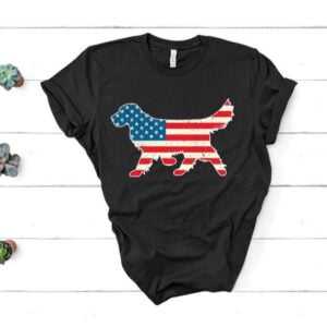 Golden Retriever Dog 4th of July T Shirt