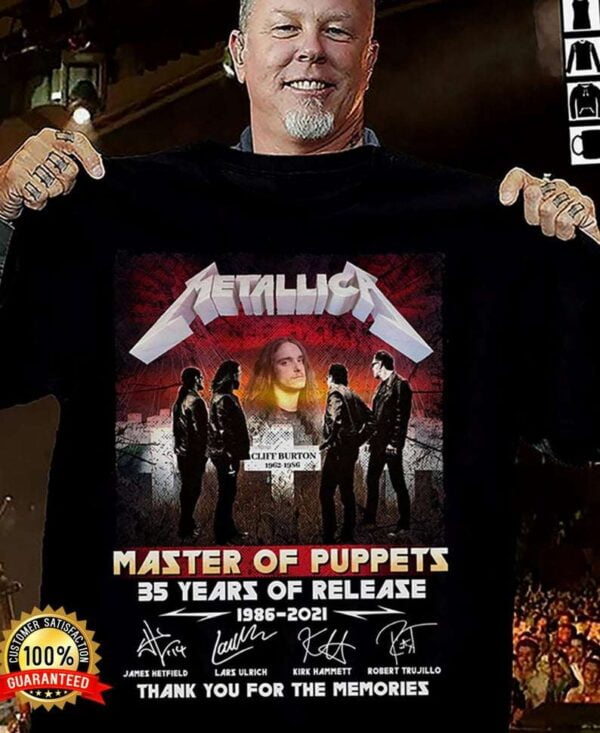 Master Of Puppets 35 Year Of Release 1986 2021 T Shirt