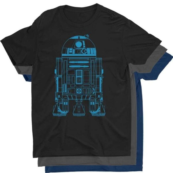 R2 D2 Blueprint Star Wars T Shirt