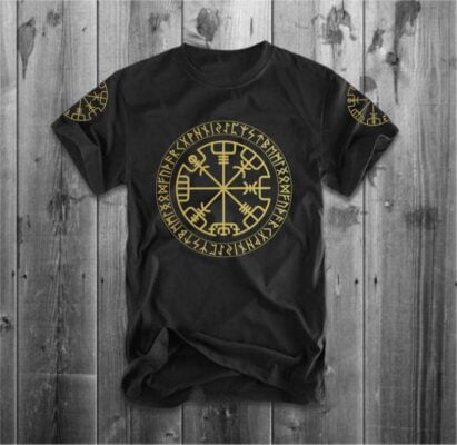 T-shirt Femme Urban Backwoods Vegvisir (Boussole Viking) - 100% Coton Lourd 190g/m² - Coupe Classique - Tailles S-5XL
