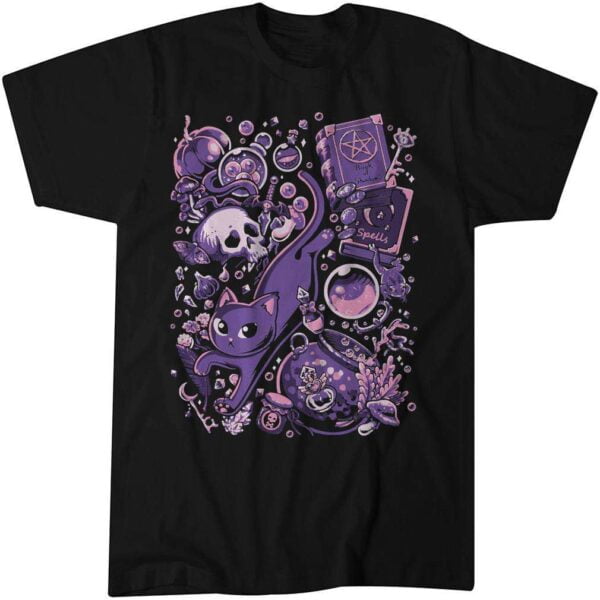 Witch Stuff Magic Spells Wicca Black Cat Unisex Shirt