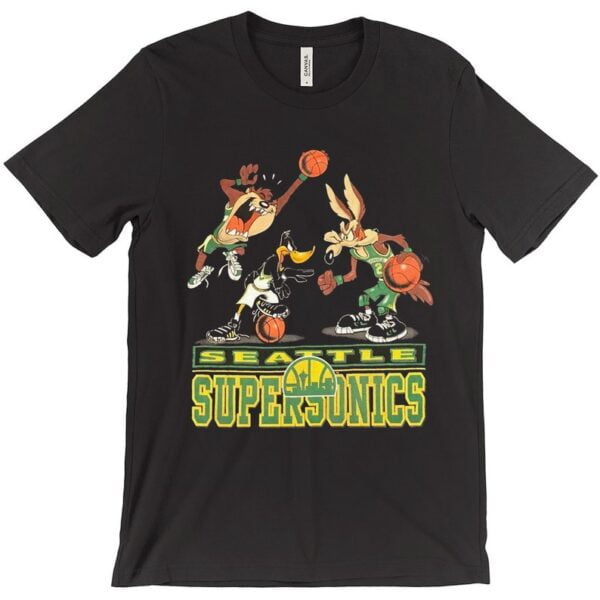 Daffy Duck Wile E. Coyote Taz Looney Tunes 90s Seattle Supersonics Unisex T Shirt