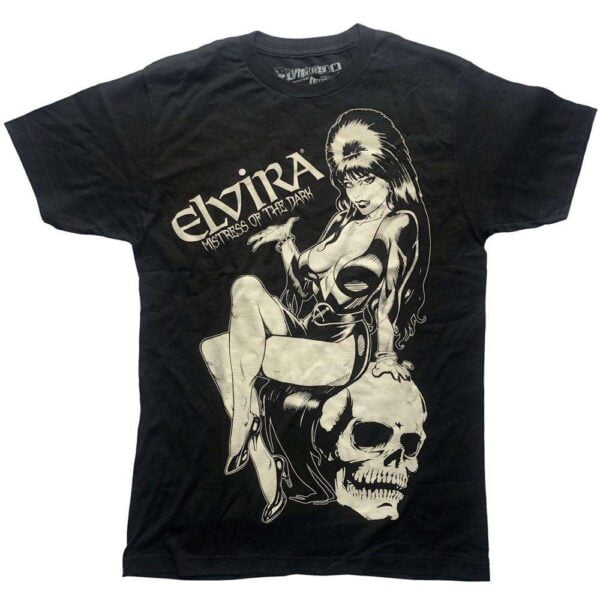 Elvira Comic Skull Unisex T Shirt